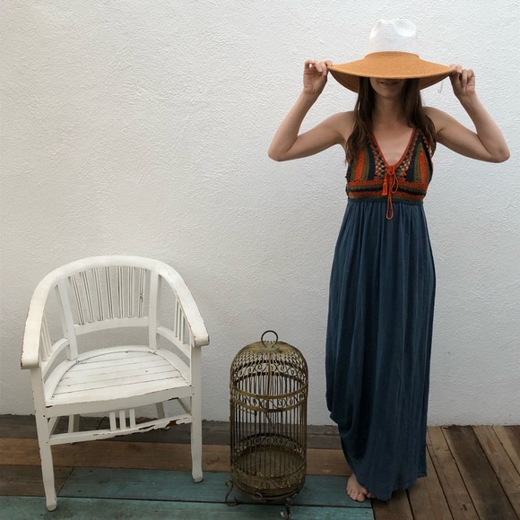 Zara Dresses & Skirts - Zara Knit Crochet Top Maxi Dress, Small